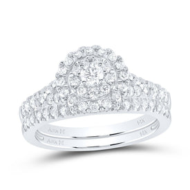 Eternal Love Diamond Wedding Ring Set - Top View
