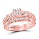Eternal Love Rose Gold Diamond Bridal Wedding Ring Set - Splendid Jewellery