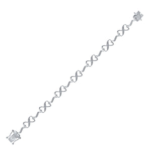 Eternal Love Sterling Silver Diamond Infinity Bracelet - Splendid Jewellery