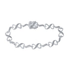 Eternal Love Sterling Silver Diamond Infinity Bracelet  Top View from Splendid Jewellery