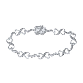 Eternal Love Sterling Silver Diamond Infinity Bracelet  Top View from Splendid Jewellery