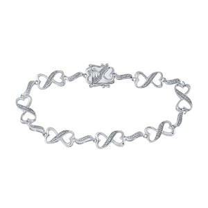 Eternal Love Sterling Silver Diamond Infinity Bracelet - Splendid Jewellery