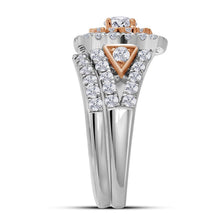 Load image into Gallery viewer, Eternal Love Two - Tone Gold Diamond Halo Bridal Wedding Ring Set - Splendid Jewellery
