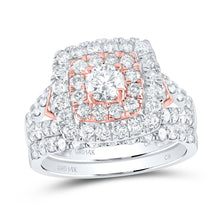 Load image into Gallery viewer, Eternal Love Two - Tone Gold Diamond Halo Bridal Wedding Ring Set - Splendid Jewellery