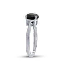Load image into Gallery viewer, Eternal Noir: 10kt White Gold Round Black Color Enhanced Diamond Solitaire Bridal Wedding Ring - Splendid Jewellery