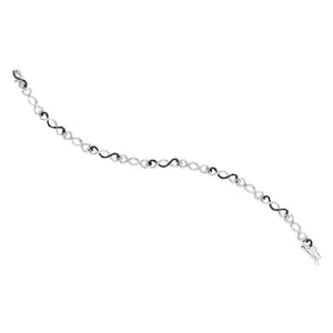 Eternal Noir Sterling Silver Infinity Bracelet with Black Diamonds - 1/4 Cttw - Splendid Jewellery