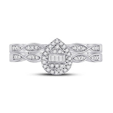 Load image into Gallery viewer, Eternal Radiance: 10kt White Gold Baguette Diamond Bridal Wedding Ring Band Set 1/5 Cttw - Alternate view 4 from Splendid Jewellery
