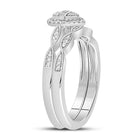 Eternal Radiance: 10kt White Gold Baguette Diamond Bridal Wedding Ring Band Set 1/5 Cttw - Alternate view 2 from Splendid Jewellery
