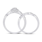 Eternal Radiance: 10kt White Gold Baguette Diamond Bridal Wedding Ring Band Set 1/5 Cttw - Alternate view 3 from Splendid Jewellery