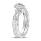 Eternal Radiance: 10kt White Gold Baguette Diamond Bridal Wedding Ring Band Set 1/5 Cttw - Splendid Jewellery