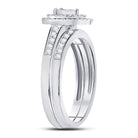 Eternal Radiance | 10kt White Gold Pear - shaped Diamond Bridal Wedding Ring Set 1/3 Cttw - Splendid Jewellery