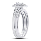 Eternal Radiance | 10kt White Gold Pear - shaped Diamond Bridal Wedding Ring Set 1/3 Cttw - Splendid Jewellery