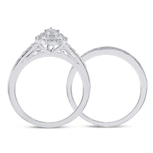 Load image into Gallery viewer, Eternal Radiance | 10kt White Gold Pear - shaped Diamond Bridal Wedding Ring Set 1/3 Cttw - Splendid Jewellery