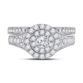 Eternal Radiance 10kt White Gold Round Diamond Bridal Wedding Ring Band Set 1 Cttw - Alternate view 4 from Splendid Jewellery
