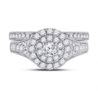 Eternal Radiance 10kt White Gold Round Diamond Bridal Wedding Ring Band Set 1 Cttw - Splendid Jewellery