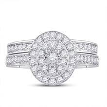 Load image into Gallery viewer, Eternal Radiance | 10kt White Gold Round Diamond Bridal Wedding Ring Band Set 1/2 Cttw - Splendid Jewellery