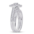 Eternal Radiance | 10kt White Gold Round Diamond Bridal Wedding Ring Band Set 1/2 Cttw - Splendid Jewellery