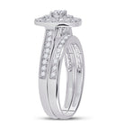 Eternal Radiance | 10kt White Gold Round Diamond Bridal Wedding Ring Band Set 1/2 Cttw - Splendid Jewellery
