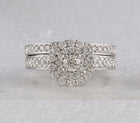Eternal Radiance 10kt White Gold Round Diamond Bridal Wedding Ring Band Set - Splendid Jewellery
