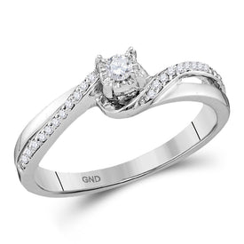 Eternal Radiance 10kt White Gold Round Diamond Solitaire Bridal Wedding Engagement Ring Top View from Splendid Jewellery