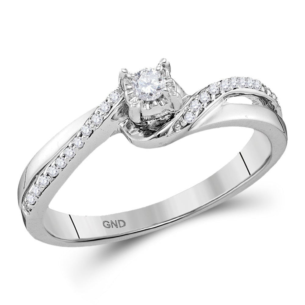 Eternal Radiance 10kt White Gold Round Diamond Solitaire Bridal Wedding Engagement Ring - Splendid Jewellery