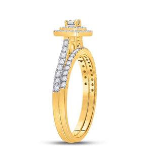 Eternal Radiance 10kt Yellow Gold Diamond Wedding Ring Band Set - Splendid Jewellery