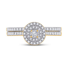 Load image into Gallery viewer, Eternal Radiance 10kt Yellow Gold Diamond Wedding Ring Band Set product Top View from Splendid Jewellery