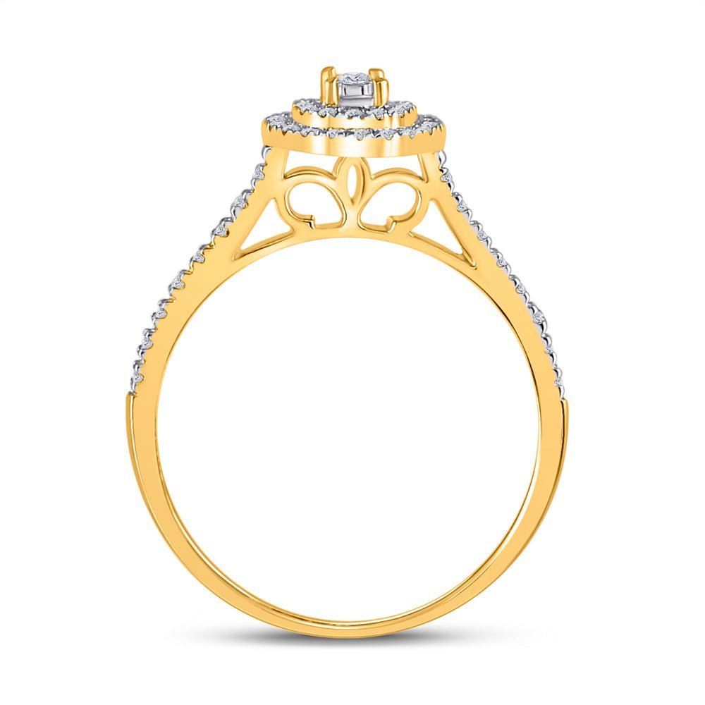Eternal Radiance 10kt Yellow Gold Diamond Wedding Ring Band Set - Splendid Jewellery