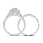 Eternal Radiance 14kt White Gold Diamond Bridal Wedding Ring Band Set - Side View