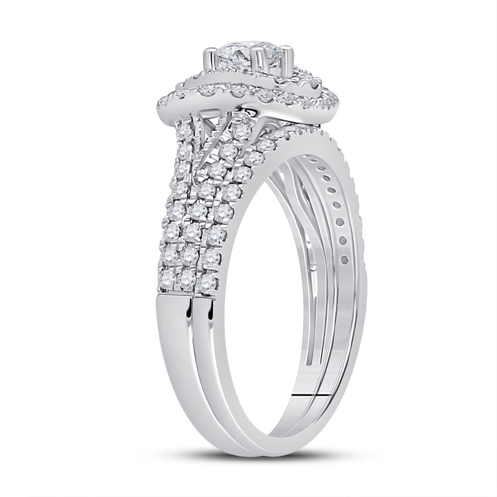 Eternal Radiance 14kt White Gold Diamond Bridal Wedding Ring Band Set - Splendid Jewellery