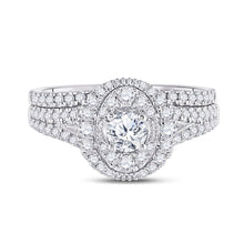 Load image into Gallery viewer, Eternal Radiance 14kt White Gold Diamond Bridal Wedding Ring Band Set - Front View