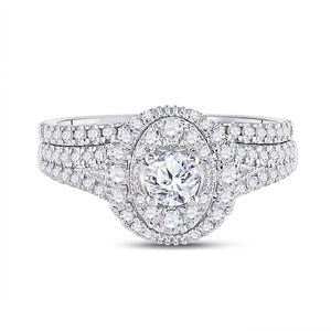 Eternal Radiance 14kt White Gold Diamond Bridal Wedding Ring Band Set - Splendid Jewellery