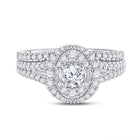 Eternal Radiance 14kt White Gold Diamond Bridal Wedding Ring Band Set - Splendid Jewellery
