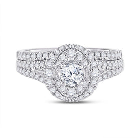 Eternal Radiance 14kt White Gold Diamond Bridal Wedding Ring Band Set - Splendid Jewellery