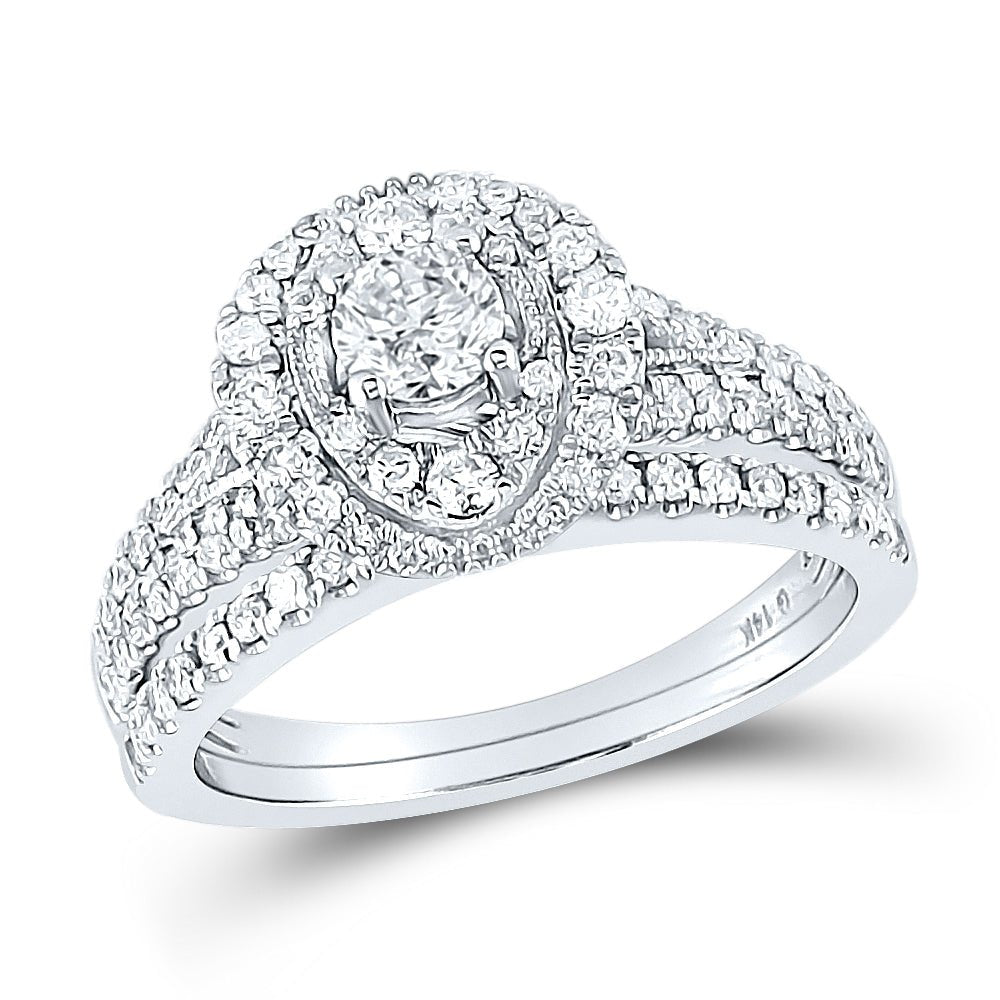 Eternal Radiance 14kt White Gold Diamond Bridal Wedding Ring Band Set - Splendid Jewellery