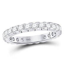 Load image into Gallery viewer, Eternal Radiance 14kt White Gold Diamond Eternity Wedding Band - Top View