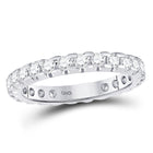Eternal Radiance 14kt White Gold Diamond Eternity Wedding Band - Top View