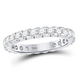 Eternal Radiance 14kt White Gold Diamond Eternity Wedding Band - Top View