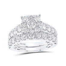 Load image into Gallery viewer, Eternal Radiance 14kt White Gold Diamond Halo Bridal Wedding Ring Band Set - Splendid Jewellery