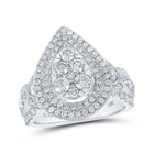 Eternal Radiance 14kt White Gold Diamond Tear Bridal Wedding Engagement Ring - Splendid Jewellery