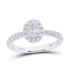 Eternal Radiance 14kt White Gold Oval Diamond Halo Bridal Wedding Engagement Ring - Splendid Jewellery