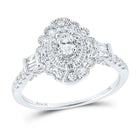 Eternal Radiance 14kt White Gold Oval Diamond Halo Solitaire Bridal Wedding Engagement Ring - Splendid Jewellery