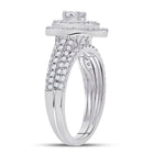 Eternal Radiance 14kt White Gold Round Diamond Bridal Wedding Ring Band Set - Second Side View