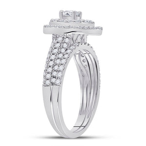 Eternal Radiance 14kt White Gold Round Diamond Bridal Wedding Ring Band Set - Splendid Jewellery