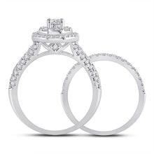 Load image into Gallery viewer, Eternal Radiance 14kt White Gold Round Diamond Bridal Wedding Ring Band Set - Side View