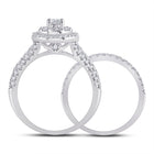 Eternal Radiance 14kt White Gold Round Diamond Bridal Wedding Ring Band Set - Side View