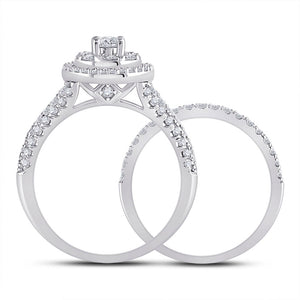 Eternal Radiance 14kt White Gold Round Diamond Bridal Wedding Ring Band Set - Splendid Jewellery