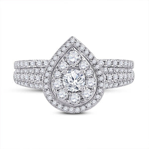 Eternal Radiance 14kt White Gold Round Diamond Bridal Wedding Ring Band Set - Splendid Jewellery