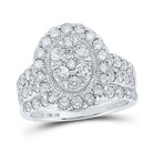 Eternal Sparkle: 10kt White Gold Diamond Cluster Wedding Ring Set - Splendid Jewellery