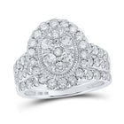 Eternal Sparkle: 10kt White Gold Diamond Cluster Wedding Ring Set - Splendid Jewellery